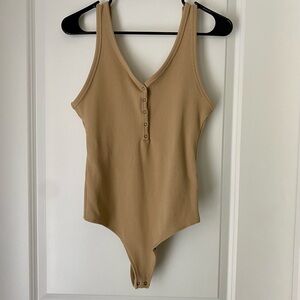 Abercrombie & Fitch Camel Ribbed Bodysuit